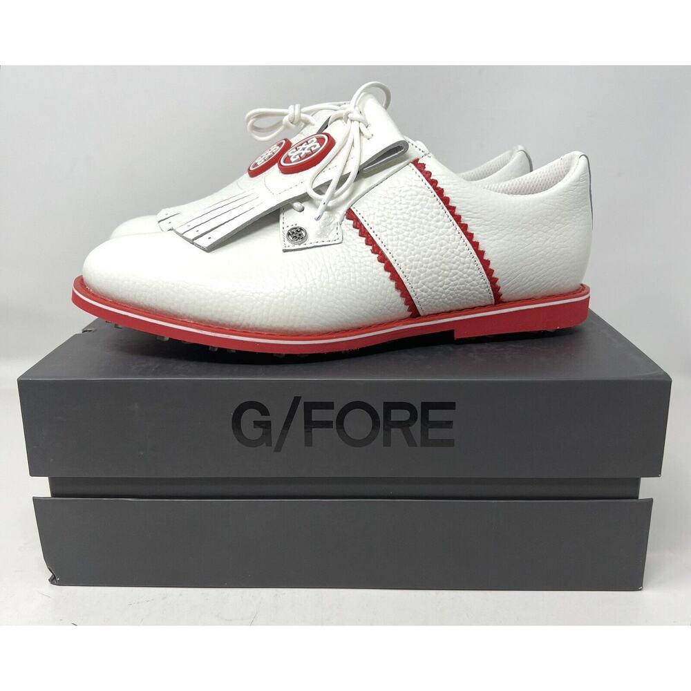 G/Fore G4 Kiltie Gallivanter Golf Shoes Womens Size 8.5 SNOW POPPY White Red - Picture 6 of 16